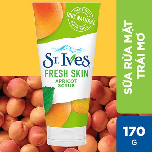 Sữa Rửa Mặt St.Ives Tẩy Tế Bào Chết Hương Trái Mơ 170g Fresh Skin Apricot Scrub