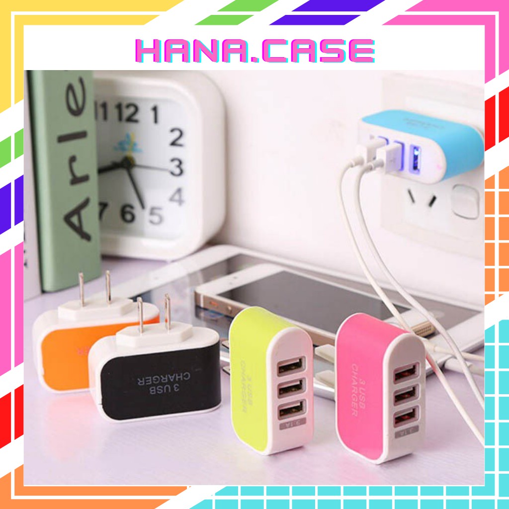 CỦ SẠC ĐA NĂNG ❤️FREESHIP❤️ Củ sạc 3 Cổng USB (Bảo hành 1 tháng) hana.case