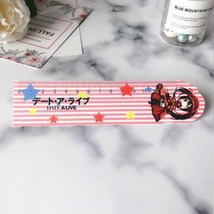 Thước kẻ Date A Live dụng cụ học tập bookmark tiện lợi in hình anime chibi