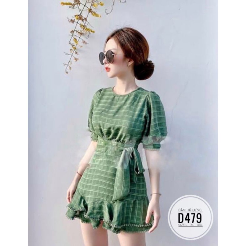 Đầm big size chất tằm sọc hở lưng từ 60kg-90kg