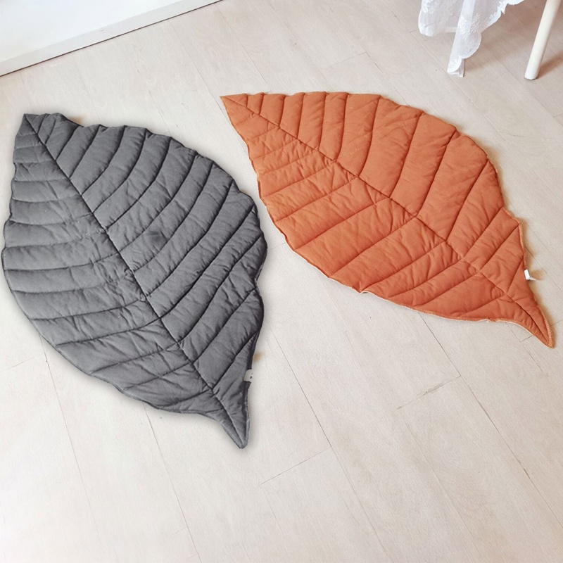 Thảm Cotton Mềm Mại Hình Chiếc Lá Độc Đáo Vui Nhộn Cho Bé Tập Bò