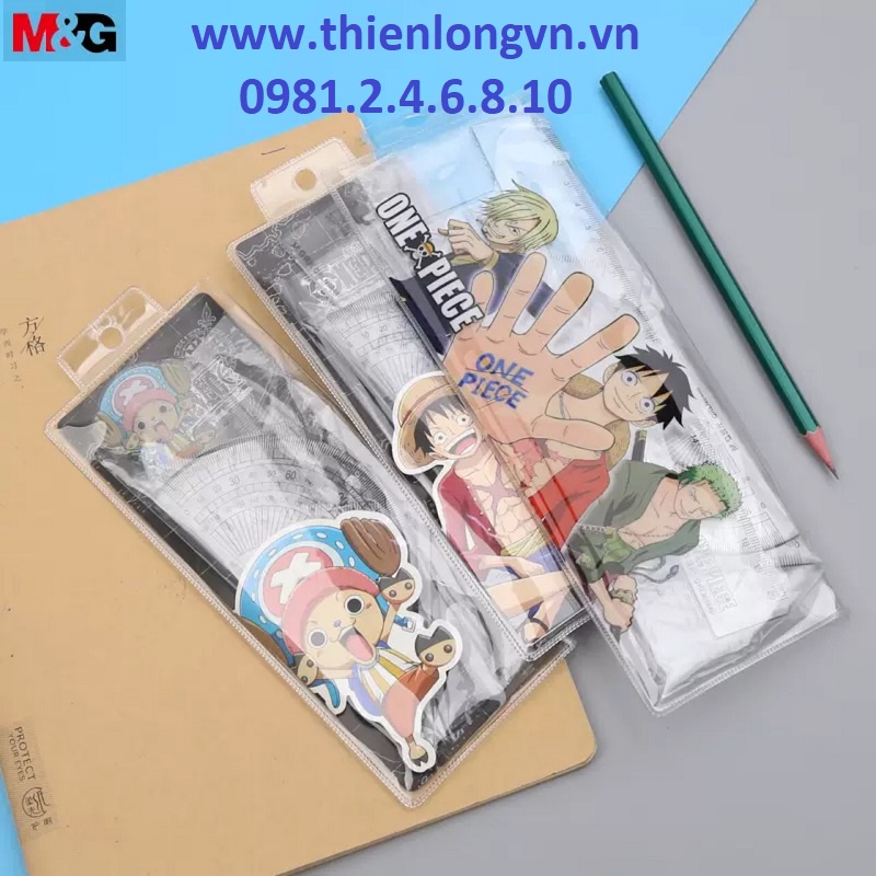 Thước bộ eke 4 sản phẩm One piece - M&amp;G QRLN 0444 / 0446 kích thước 15cm/20cm - 1 bộ