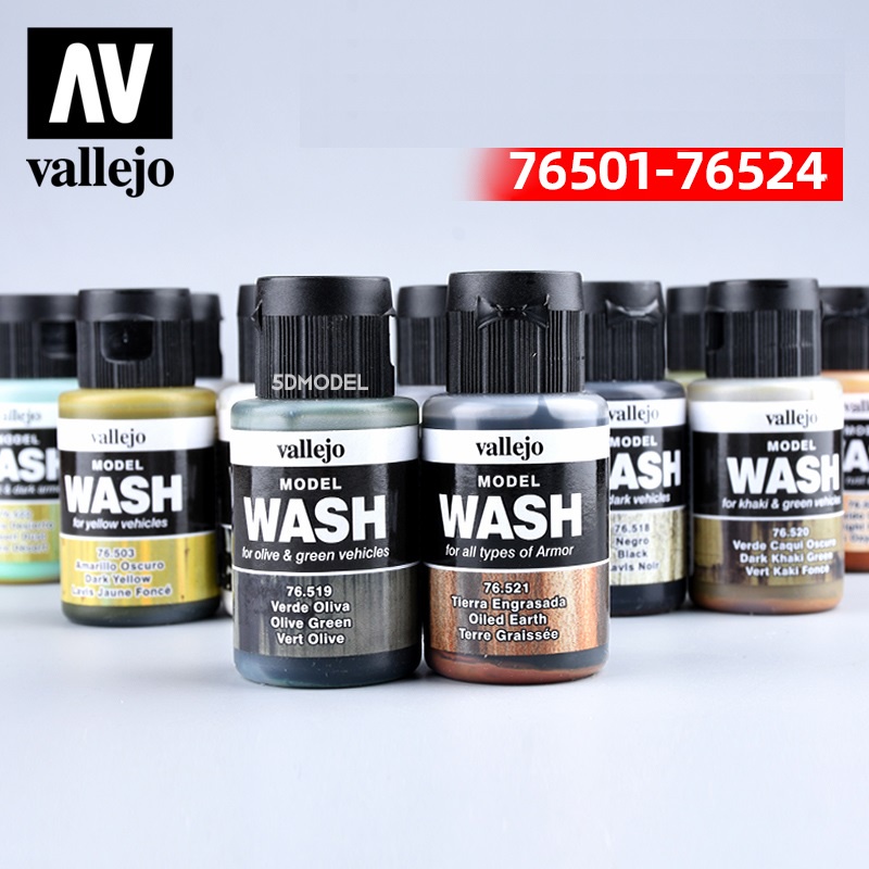 Sơn tạo hiệu ứng cũ/rỉ sét/rêu...Vallejo Model Wash 76501-76524 - Sơn Mô Hình