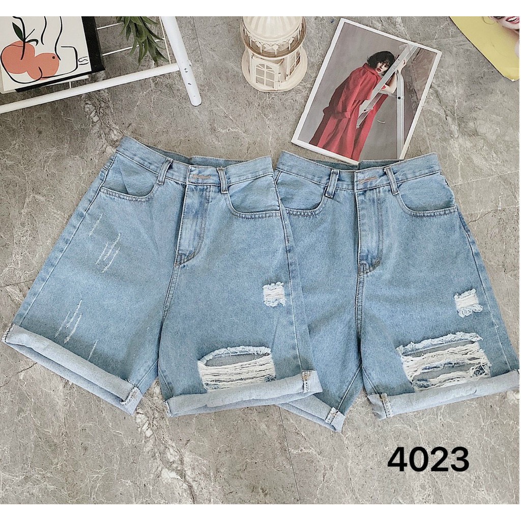 Quần Short Ngố Jean Nữ Size Đại Lưng Cao từ 40kg đến 80kg Hàng VNXK Bigsize MS4023