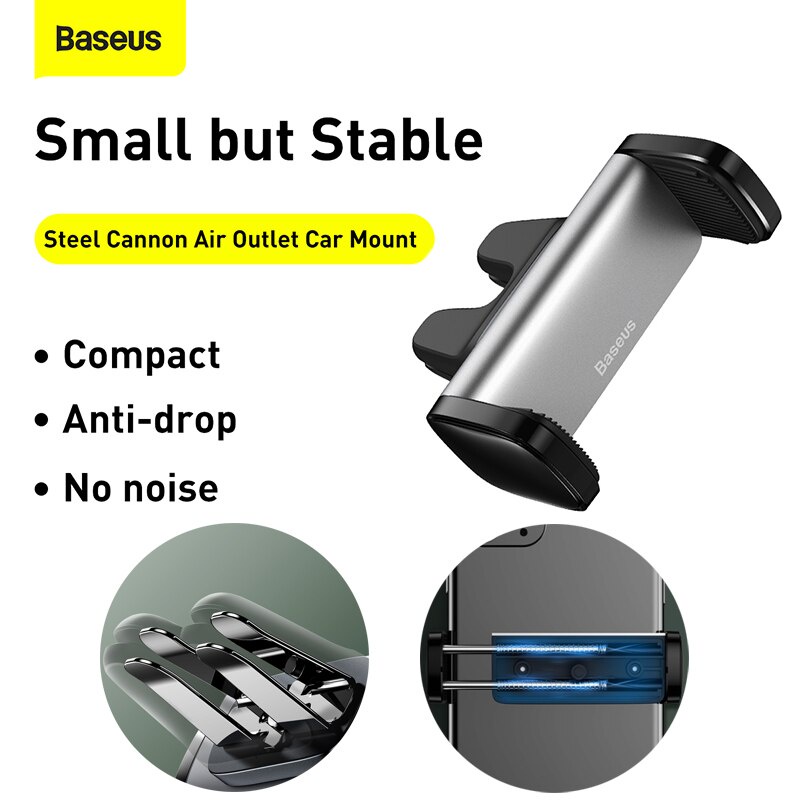 Giá đỡ điện thoại trên ô tô kẹp cửa gió Baseus Steel Cannon | BigBuy360 - bigbuy360.vn