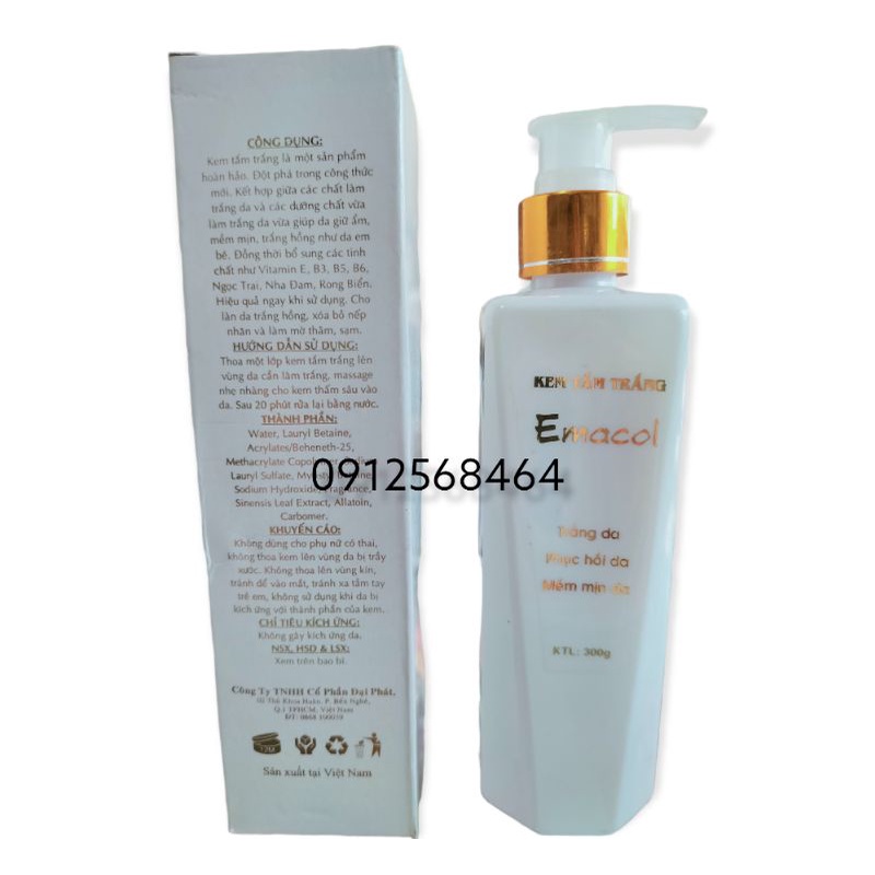 Kem Tắm Trắng Mạnh Toàn Thân  Emacol 300ML
