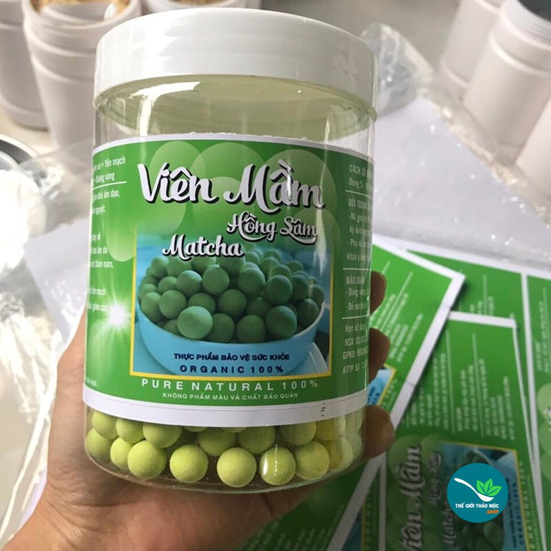 500gr viên mầm đậu nành hồng sâm matcha tăng vòng 1, đẹp da, tăng sinh lý nữ có giấy chứng nhận ATTP TM937