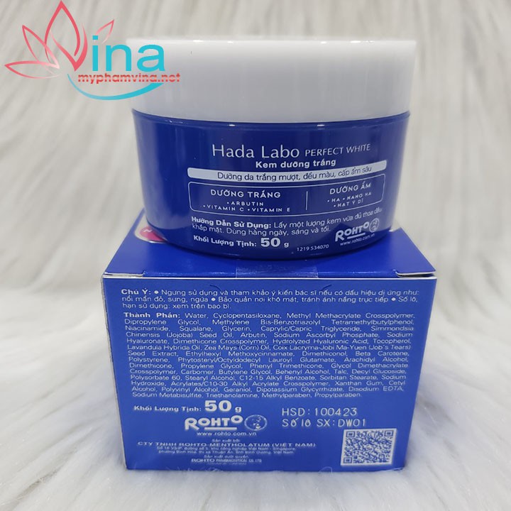 Kem dưỡng trắng da Hada Labo Perfect White Arbutin Cream - 50g