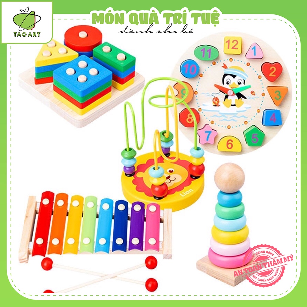 Đồ Chơi Gỗ Thông Minh Cho Bé 1-3 Tuổi - Combo 6 Món Đồ Chơi Thông Minh Phát Triển Trí Tuệ Montessori Cho Bé Taoart.edu.