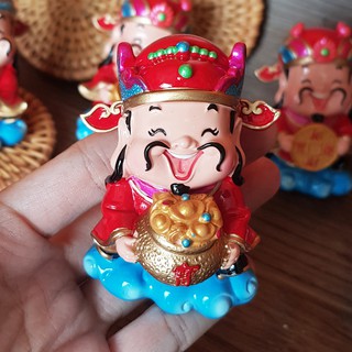 TƯỢNG CHIBI THẦN TÀI CẦM CHẬU VÀNG 7.5CM