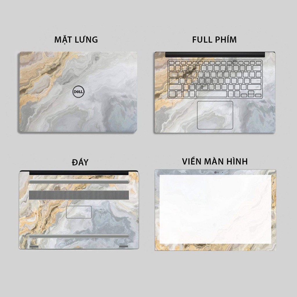 Bộ skin dán laptop mẫu Vân Đá / Có mẫu decal dán cho tất cả các hãng máy tính