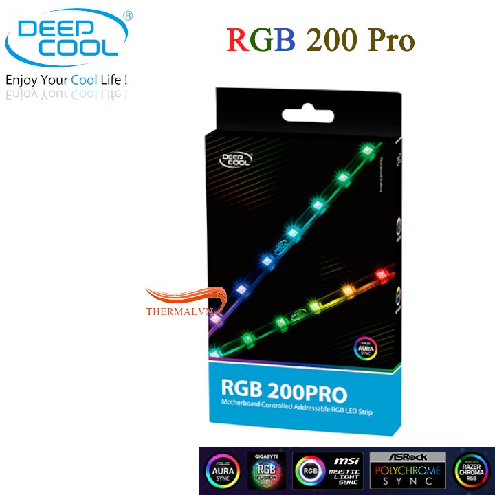 Dây led máy tính DeepCool RGB 200 Pro - Bộ 2 dây 12 bóng led