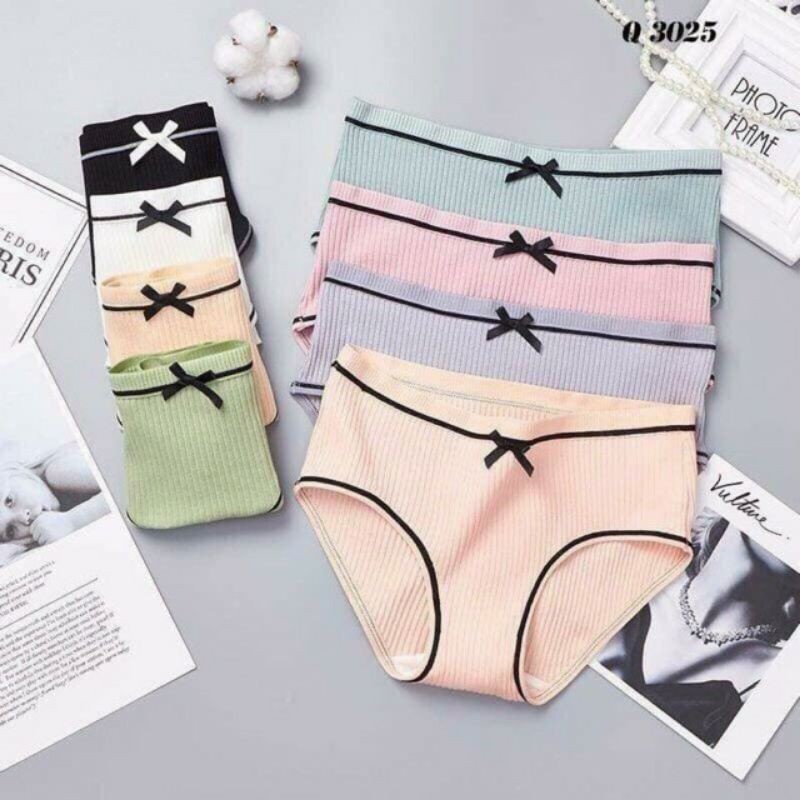 Quần lot cotton gân tăm kháng khuẩn, quần chíp nữ giá rẻ 111. M63