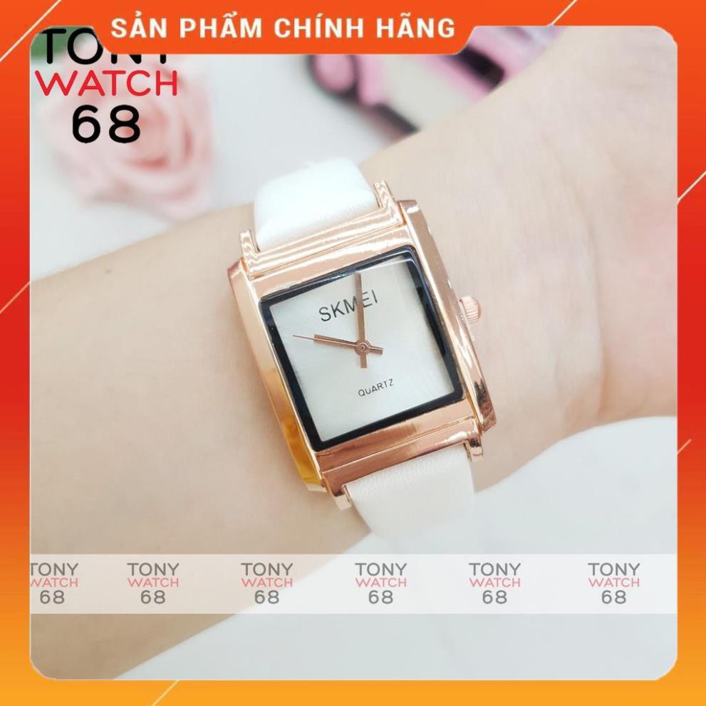 Hot!!! Đồng hồ nữ Guou mặt vuông dây da đỏ trắng chính hãng chống nước Tony Watch 68 giá re