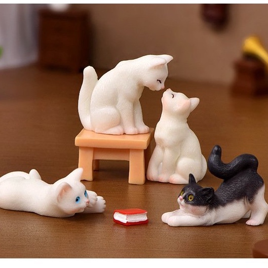 Tiểu cảnh mini mèo mướp dễ thương phụ kiện trang trí chậu cây sen đá,xương rồng,làm móc khóa,bánh kem,quà tặng sinh nhật