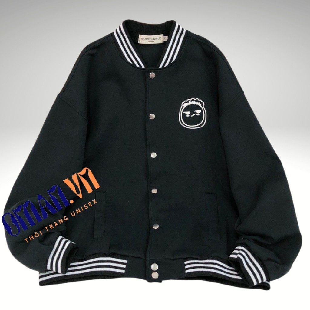 Áo khoác nỉ bomber Mặt cười bé form rộng Unisex Oman | BigBuy360 - bigbuy360.vn