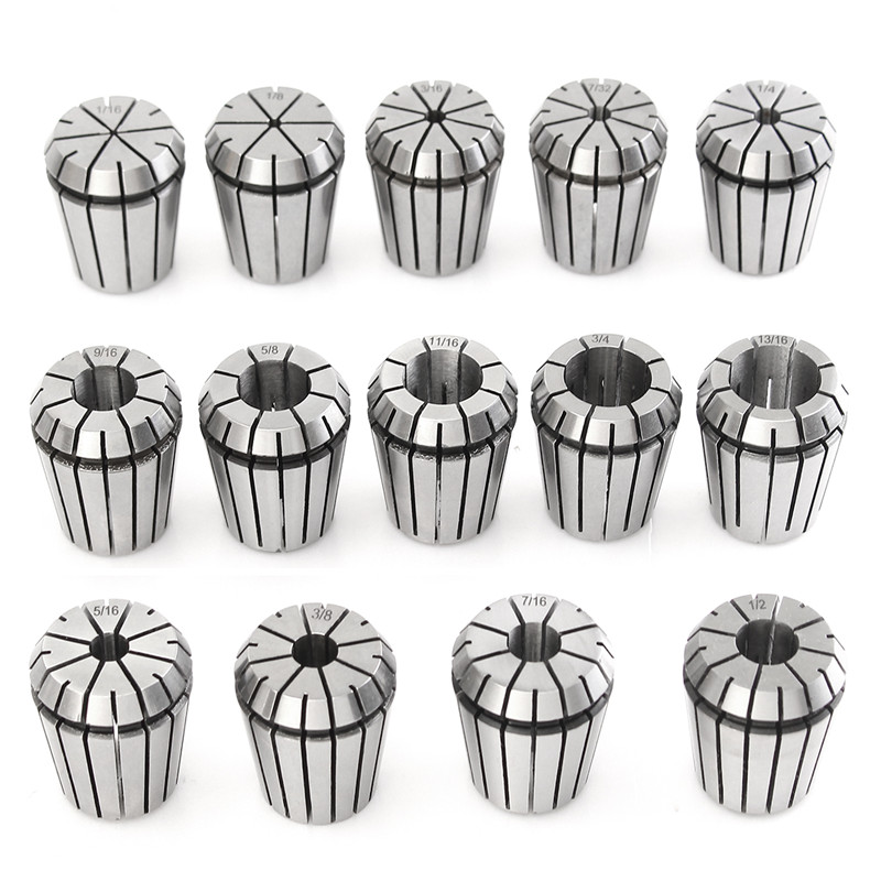 14PCS Collet Chuck ER32 Bộ công cụ chính xác Giá đỡ Công cụ Phay Chuck Máy tiện CNC 1/16 "-3/4" cho Máy khoan Tapping Collet