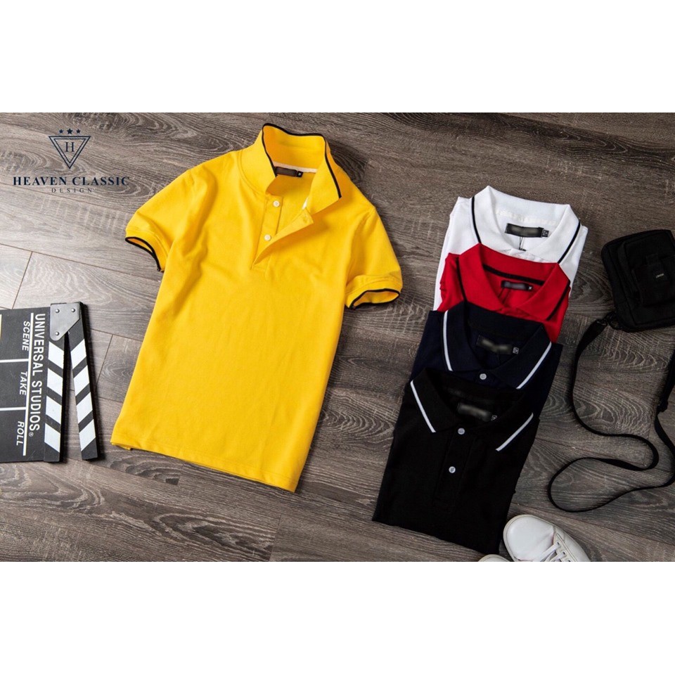 {LOẠI 1}Áo phông nam, ÁO POLO màu trắng phối viền cổvà tay dáng ôm body phong cách Hàn Quốc | BigBuy360 - bigbuy360.vn
