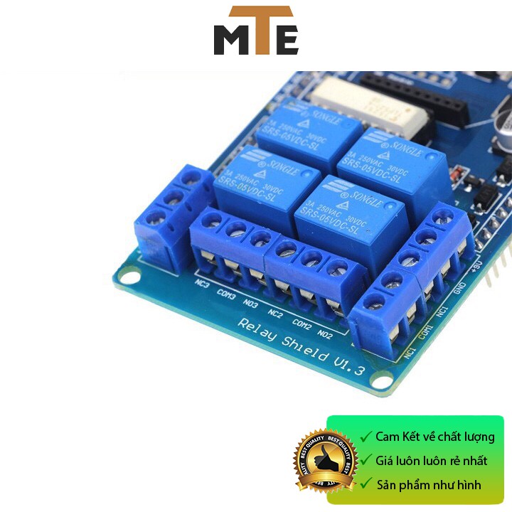 Module relay 4 kênh shield v1.0 mở rộng cho Arduino UNO