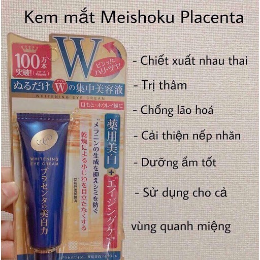 Kem mắt chống nhăn, mờ  thâm Meishoku Whitening Eye Cream 30g