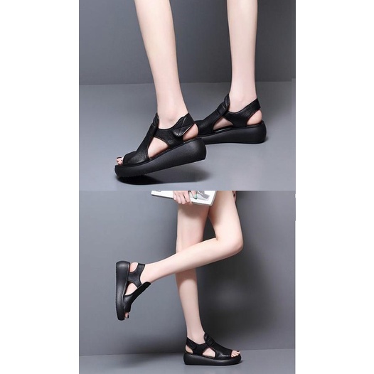 [HÀNG XỊN] Giày sandal bánh mì 5 phân quai ngang quai chéo bảng to S012 đế đúc êm chống trượt chắc chắn