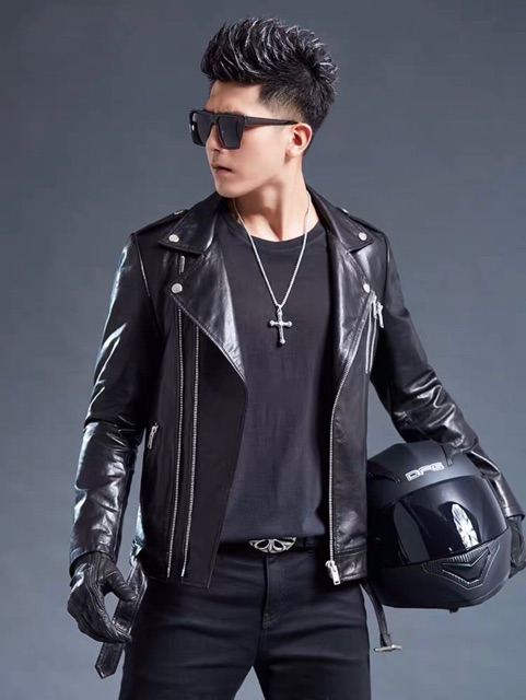 Áo da nam Bicker Jacket Đen Nam tính Cao Cấp | BigBuy360 - bigbuy360.vn