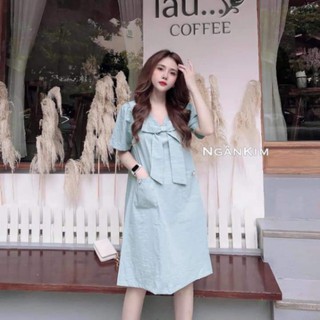 Đầm bầu thời trang thiết kế công sở dáng dài phong cách Hàn Quốc rẻ đẹp YD1424 Váy bầu đẹp giá rẻ