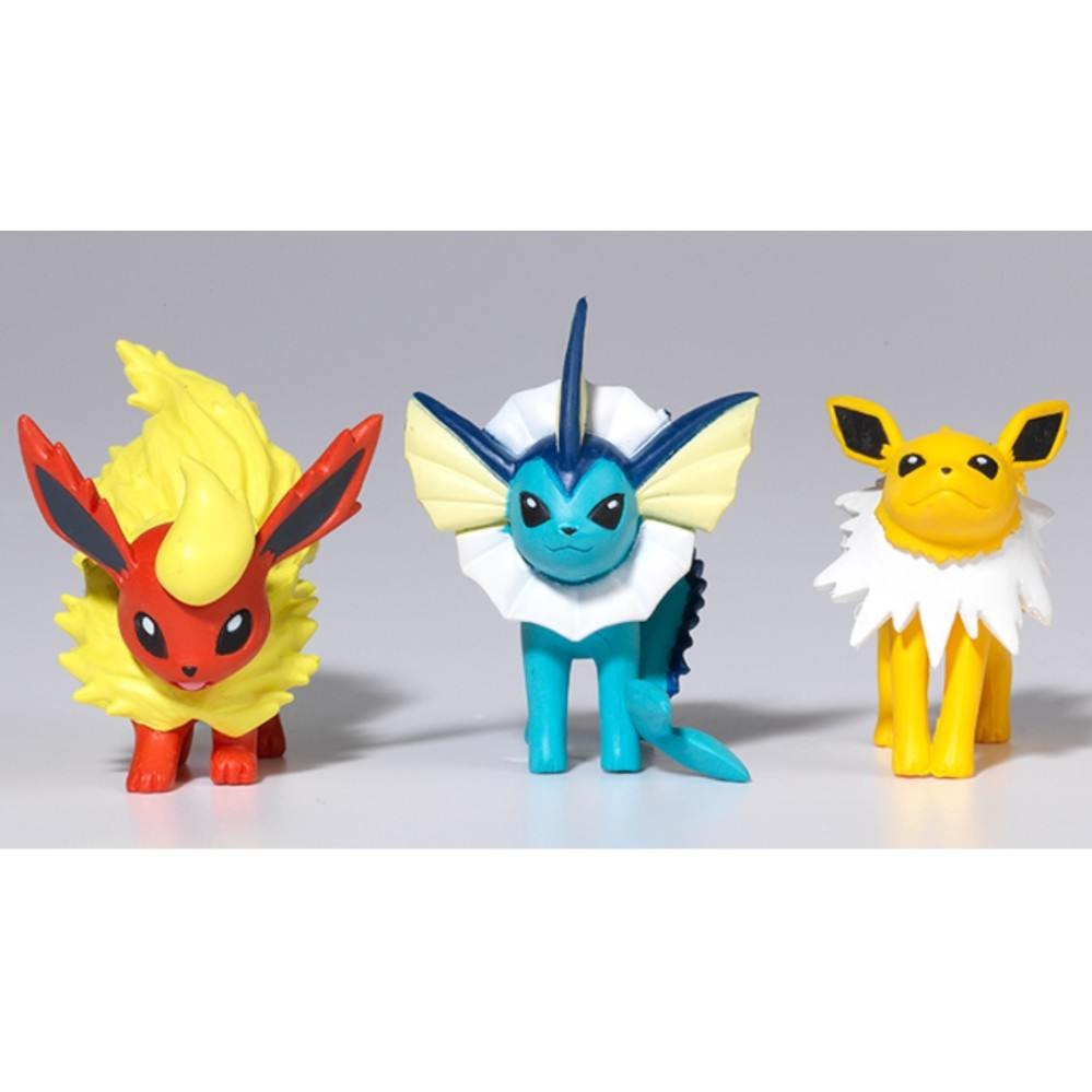 Mô Hình Pokemon Flareon Vaporeon Jolteon - Set Eevee Evolution Vol 1 của Takara TOMY - Standard Size - Shop PokeCorner