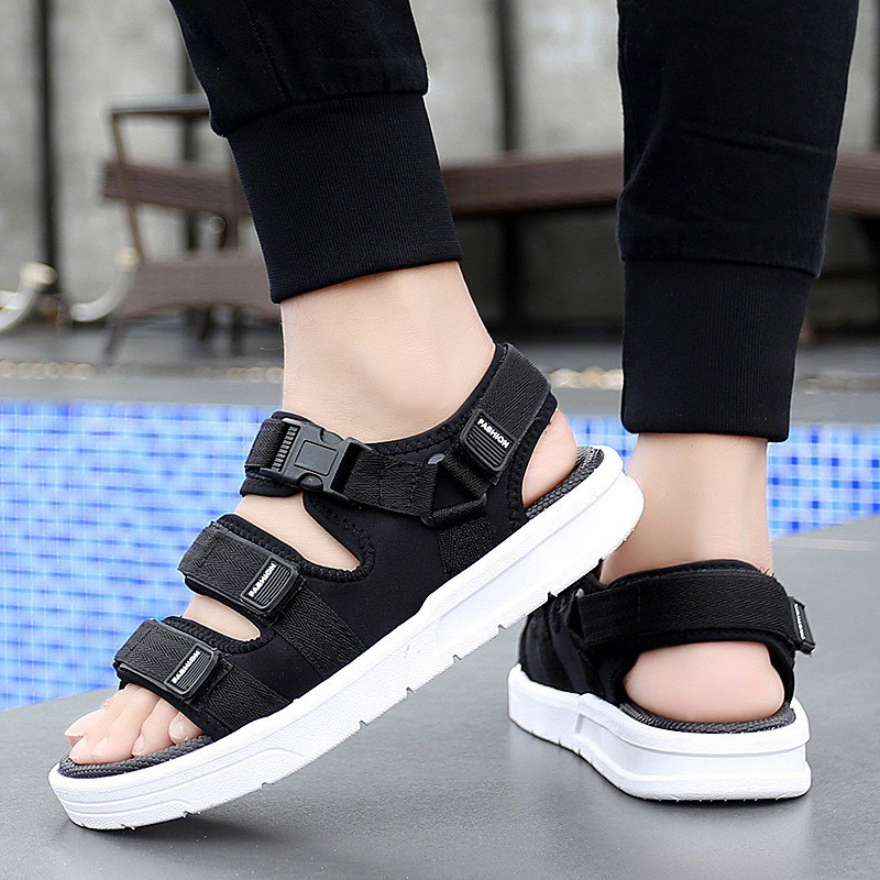 Sandal nam 3 quai Ulzzang khóa bấm cao cấp mới