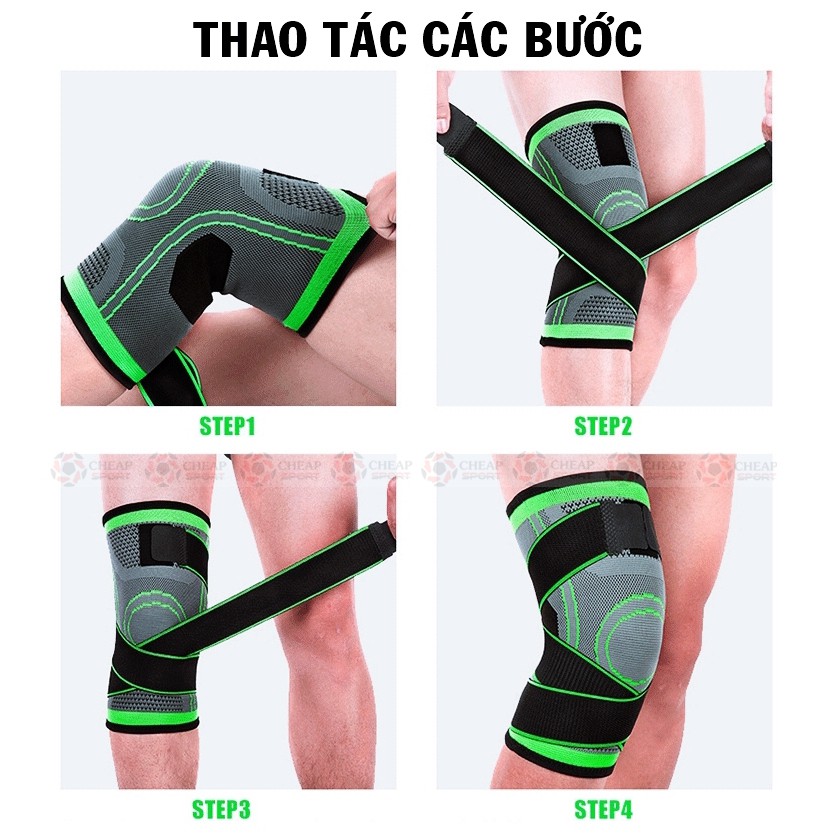 Bó Gối Thể Thao Tích Hợp Dây Đai Trợ Lực Bảo Vệ Đầu Gối Khi Chơi Bóng Đá Bóng Rổ Tập Gym Chạy Bộ Tennis Cầu Lông Tập Tạ