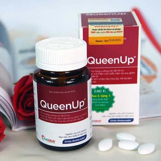 QUEENUP – Hỗ trợ tăng cường nội tiết tố nữ, ngăn ngừa lão hóa da (lọ 30 viên)