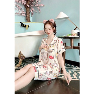 Đồ bộ lụa Mango lửng cổ Sen !! Hình và mẫu chụp là ẢNH THẬT 100%
