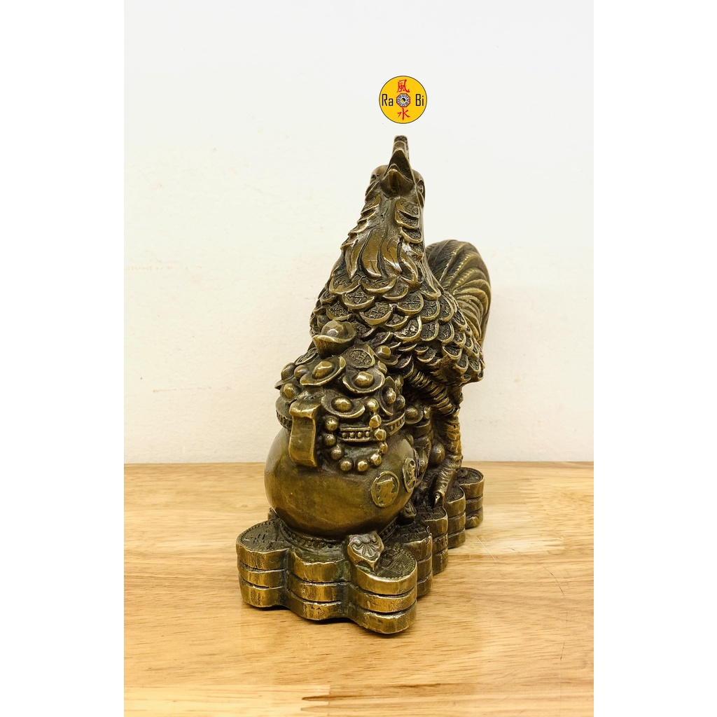 Gà mình Vàng Tụ Bảo - Dậu Đắc Lộc - Tượng Đồng Phong Thủy 12 Con Giáp