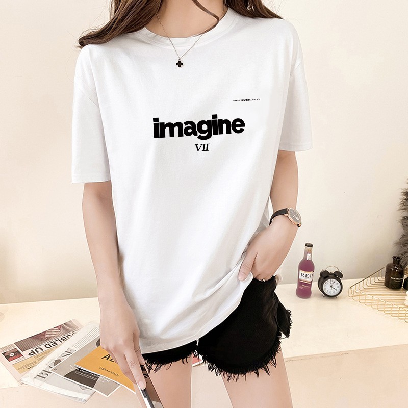 Áo thun nam form rộng 💖FREESHIP💖 Áo form rộng nam nữ imagine 2 màu đen trắng - vải mềm mịn mát