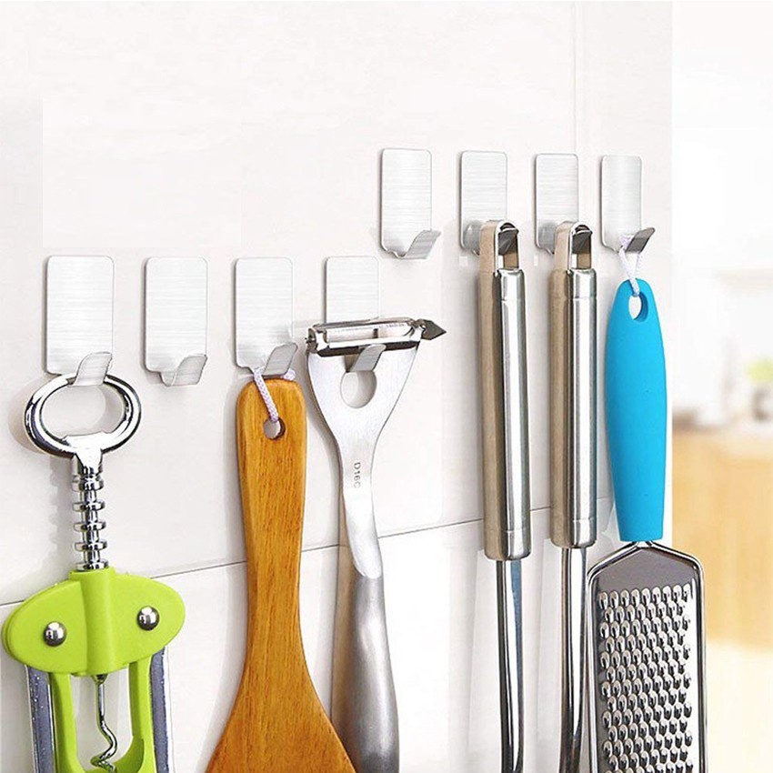 Móc dán tường inox treo đồ nhà tắm nhà bếp thông minh chịu lực tốt- HOOK