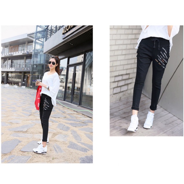 Quần jean baggy big size màu đen lưng thun size lớn 60-85kg