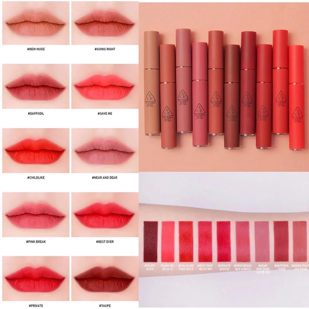 Son Kem Lì tròn 3CE Velvet Lip Tint - Chính hãng