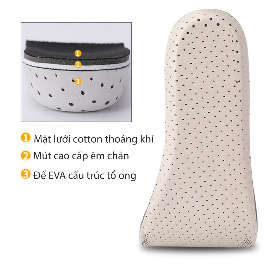 Cặp miếng lót giày tăng chiều cao 3-4 cm