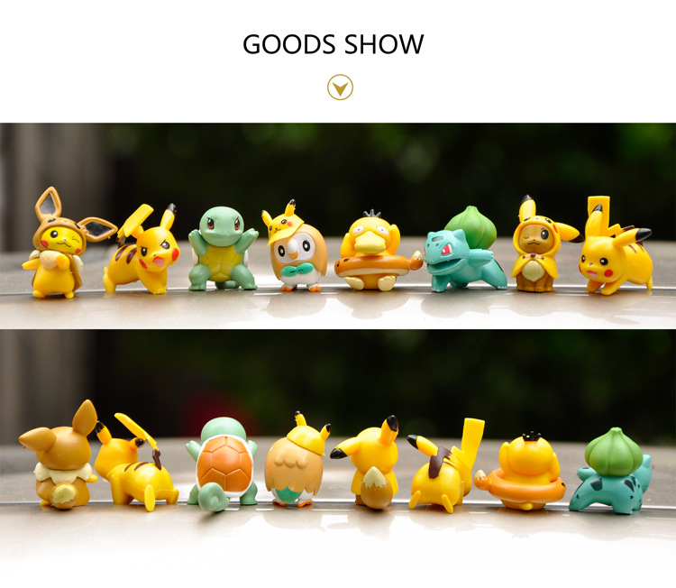 Set 8 mô hình nhân vật pokemon dễ thương trang trí tiện dụng