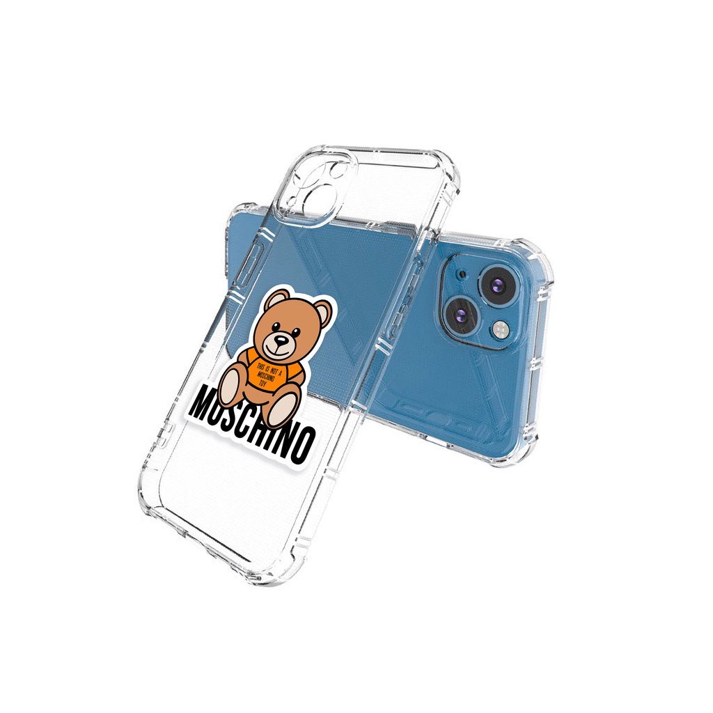 Ốp lưng iphone chống sốc gấu Moschino viền vuông cho iphone 14 13 pro max 11 12 pro max mini x r s max 6 s 7 8 plus
