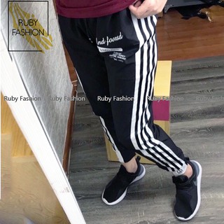 Quần gió thể thao nữ 3 sọc Ruby Fashion