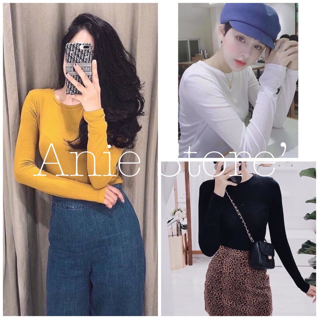 [Mã FAMAYWA giảm 10K đơn 50K] Áo Thun Body Dài Tay Nữ 🦋 Áo Phông Cổ Tròn Dáng Ôm 4 Màu 🦋 | BigBuy360 - bigbuy360.vn