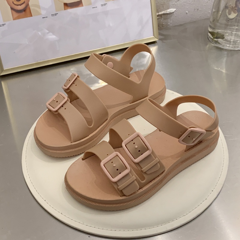 Giày sandal IELGY thời trang dễ dàng phối mọi trang phục đi biển/ra ngoài đế mềm mại màu trơn