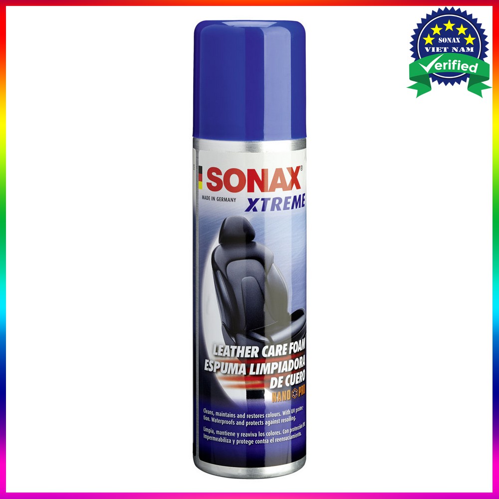 Làm sạch và bảo dưỡng da Sonax Xtreme Leather care foam NanoPro