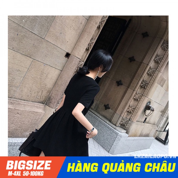 Đầm thun ⚡️𝐁𝐈𝐆𝐒𝐈𝐙𝐄⚡️ Váy nữ dáng suông tay ngắn cổ tròn chữ a mùa hè Phong cách Hàn Quốc Thời Trang sang chảnh cá tính xinh đẹp quảng châu cao cấp