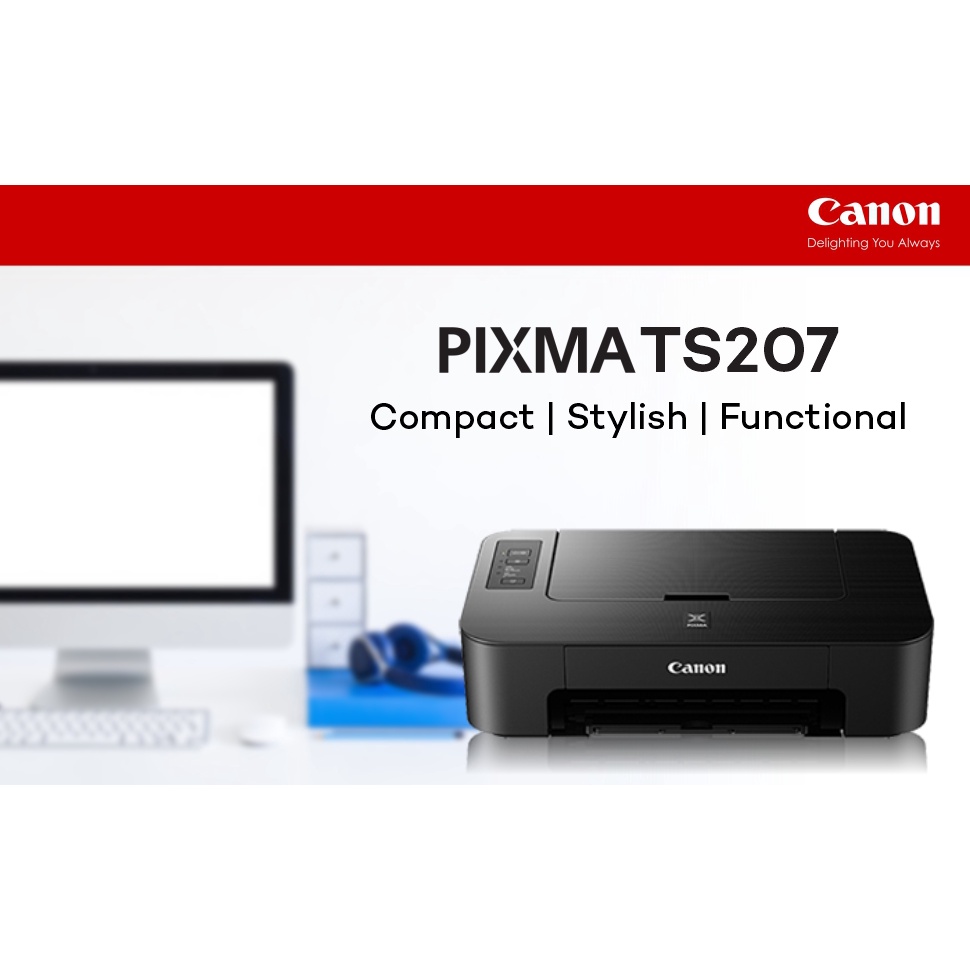 Máy in phun màu đơn năng Canon PIXMA TS207 - Hàng chính hãng BH 12 Tháng