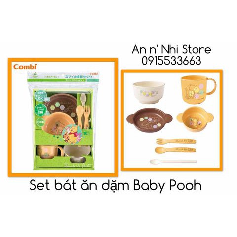 Set Bát Ăn Dặm Gấu Pooh - COMBI siêu đáng yêu cho bé