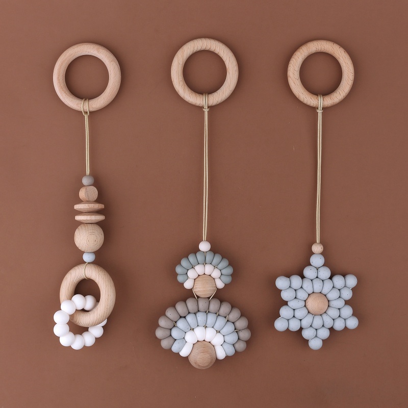 Đồ Chơi Vòng Silicone Treo Xe Đẩy Em Bé Ngậm Mọc Răng