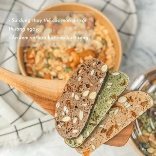 [Mã GROSALE2703 giảm 8% đơn 250K] 500g Bánh ăn kiêng Natural Biscotti, bánh ăn kiêng giảm cân Biscotti mix 3 vị
