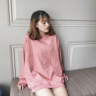 ÁO SWEATER BASIC PINK HỒNG TRƠN UNISEX